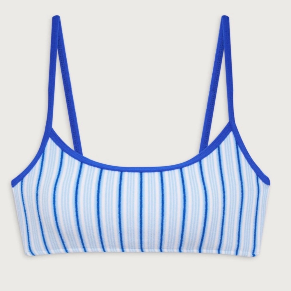 Frankie's Bikinis x Djerf Avenue Bay View bikini top Seaside Stripe